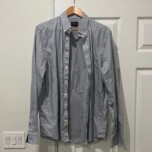 UNTUCKit Button-Down Check Shirt in Navy & White